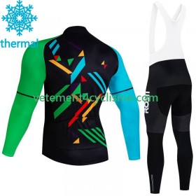 Homme Tenue Cycliste Manches Longues et Collant à Bretelles Hiver Thermal Fleece Rosti 2023 N001